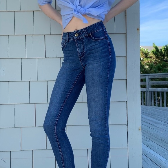 blue spice high waist skinny jeans